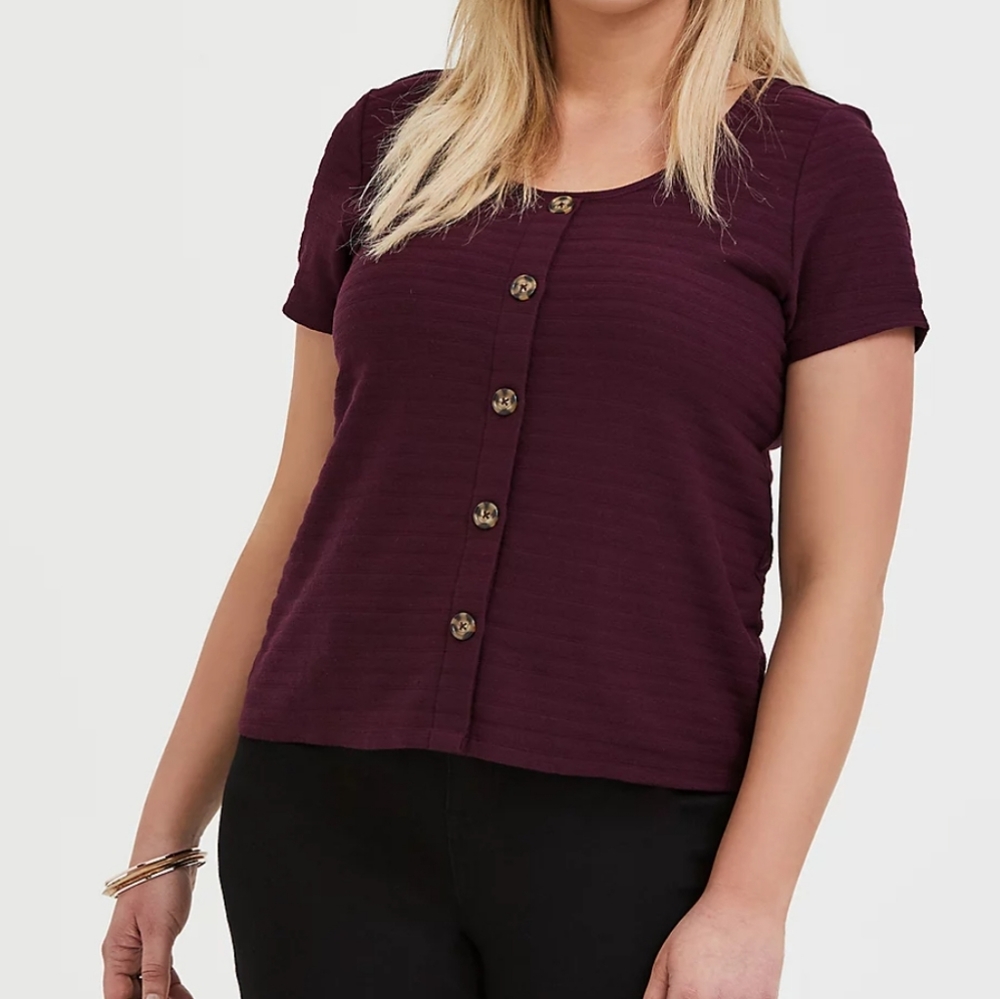 NWT Torrid rib midi button top